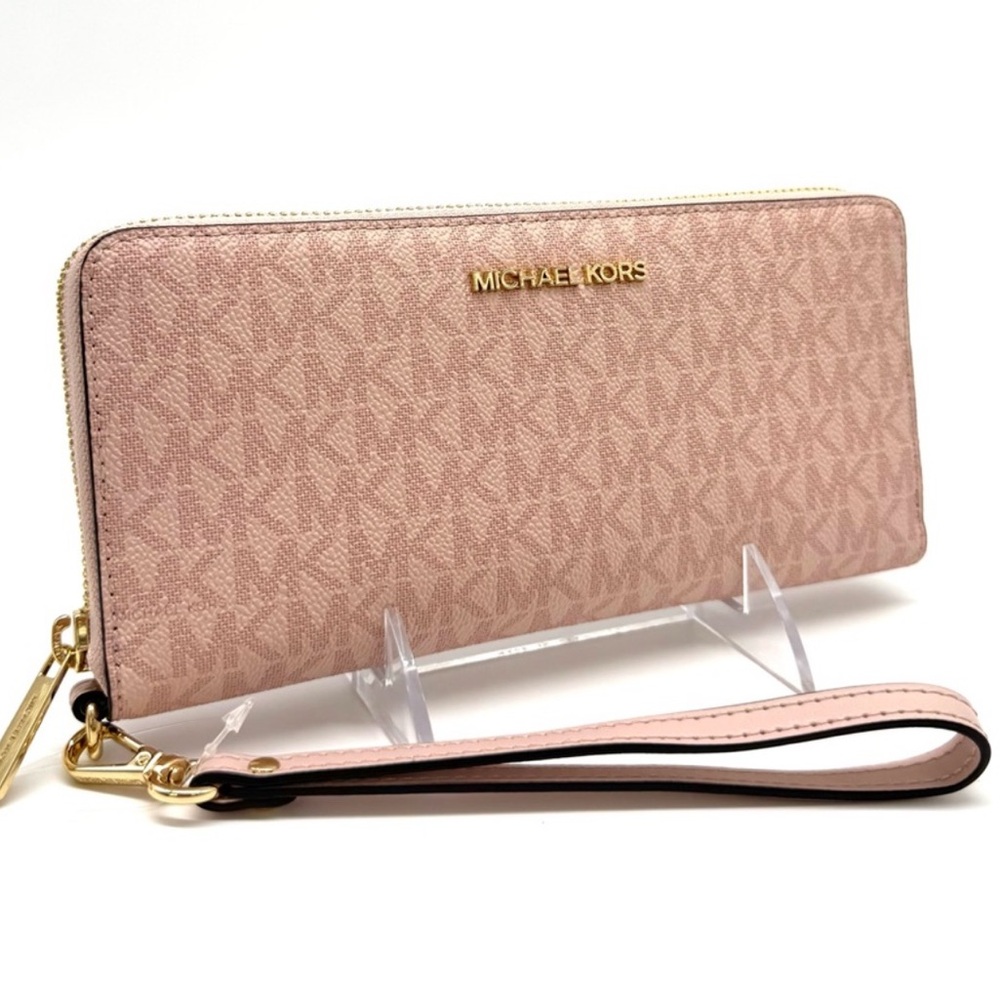 Michael Kors Large Continental Wallet Powder Blush Signature